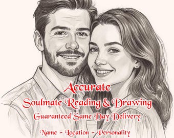 Soulmate Name and Drawing Tarot Reading, Same Day Psychic Report, Detailed Intuitive Love Reading, Personalized Digital Soulmate Portrait