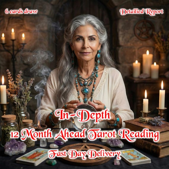 12-Month Tarot Reading – In-Depth Spiritual Guidance, Future Forecast (PDF Report)