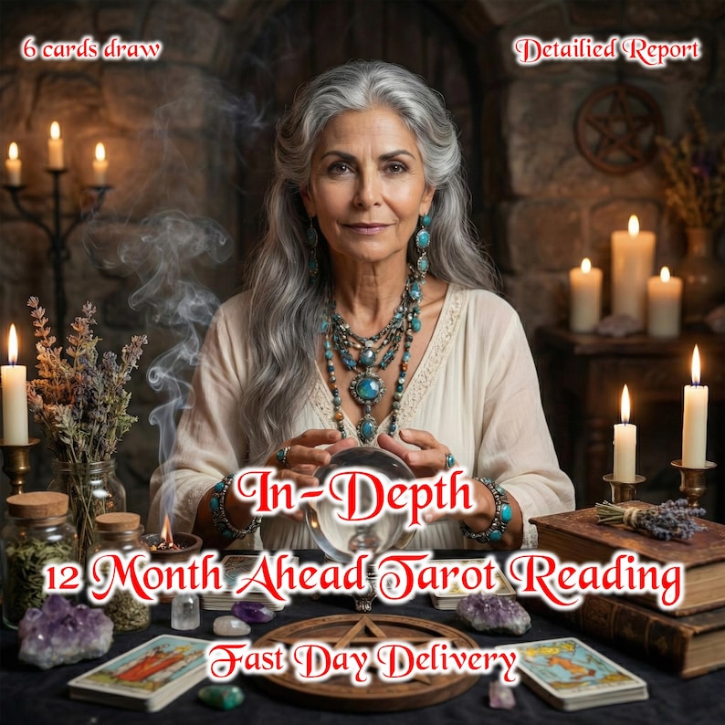 12-Month Tarot Reading – In-Depth Spiritual Guidance, Future Forecast (PDF Report) image 1