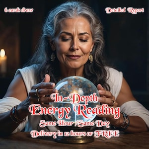 Energy Reading with Crystal Ball, In Depth Psychic Tarot Reading, Same Day Delivery, Spiritual Insight and Guidance Report, Accurate Reading