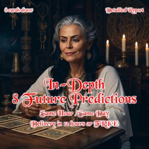 8 Karten Tarot-Lesung, 8 Genaue Zukunftsvorhersagen, Schnelle Digitale Lieferung am selben Tag, Psychisch Intuitive Kartenlesung, Same Hour Lesung