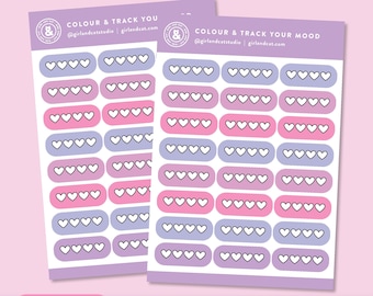 Mood Tracker Stickers: Colour Your Feelings Planner Stickers