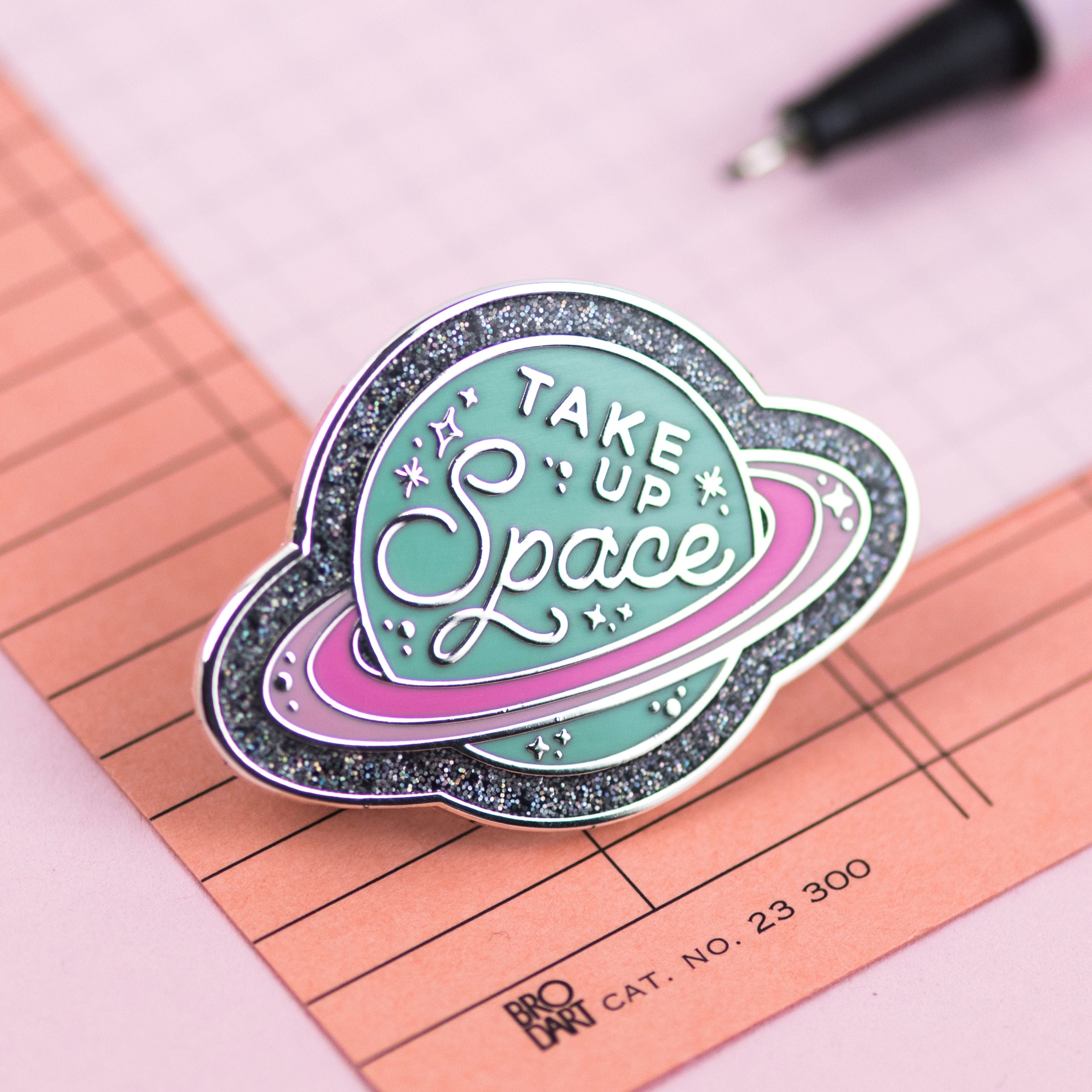 Take Up Space Feminist Enamel Pin, Intersectional, Body Positive Gift