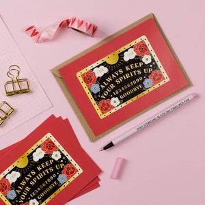 Lot de 6 cartes postales Always Keep Your Spirits (Ouija), cartes Just Because, Get Well Soon, message d'encouragement d'amitié