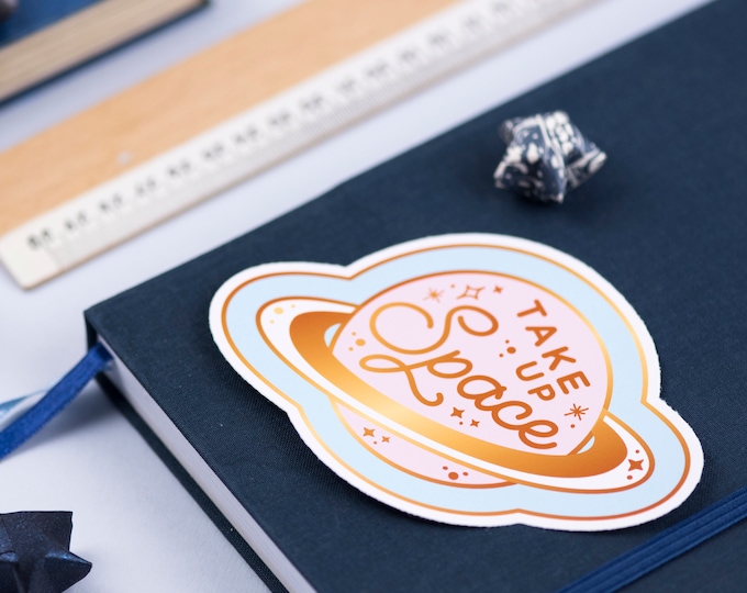Take Up Space Sticker: Pastel Planet Vinyl Decal