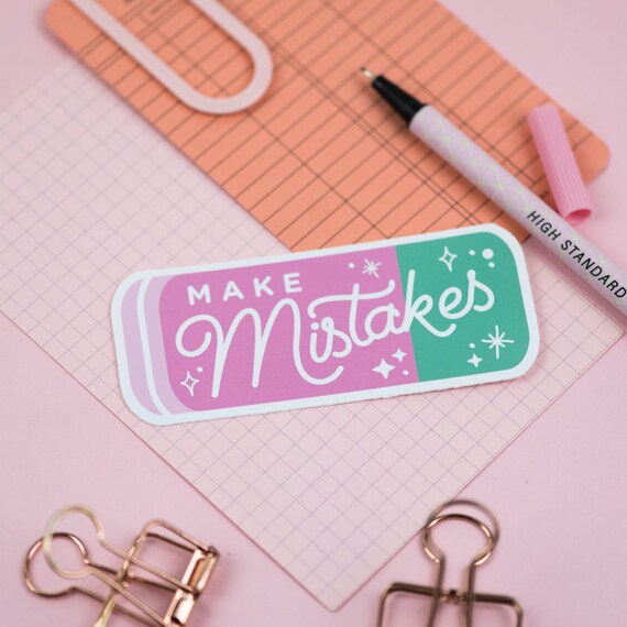 Make Mistakes Sticker, Sketchbook, Bullet Journal Laptop Stickers, Back To School