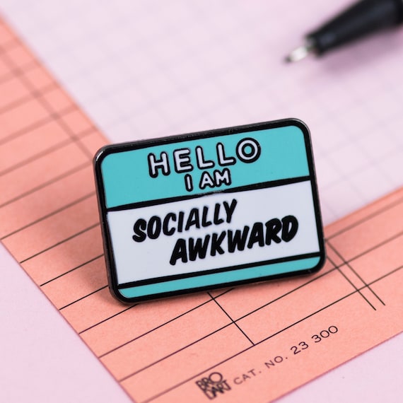 Socially Awkward Enamel Pin, Mental Health Badge, Introvert Gift, Autism Pins, Neuro divergent Enamel Pins, ADD ADHD pin badges gift