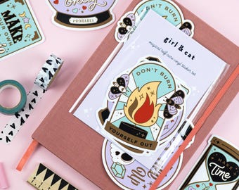 Magical Vinyl Sticker Pack, Witchy Sticker Pack, Set of 5 Stickers, Halloween Self Care Vinyl Stickers