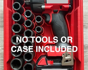 No tools or case Milwaukee Packout M18 Fuel 1/2” 2962-20 with socket and battery storage! USA designed and manufactured! Insert only
