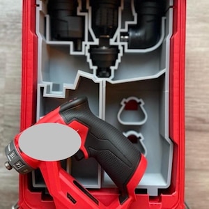 No tools or case Milwaukee Packout M12 Fuel Installation driver! Space for attachments, batteries, & fasteners! Insert only!