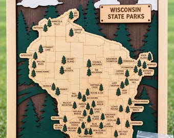 Wisconsin State Map Wall Art | Layered Wood Map of Wisconsin | Wisconsin Home Decor | Rustic Wisconsin Gift | Midwest Wall Decor | Housewarm