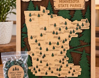 Minnesota State Park Map 11”x14” – Minnesota State Parks Bucket List – Personalized Adventure Map – Camping & Hiking Gift