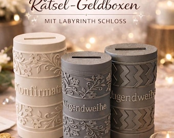 Customizable Puzzle Box with Labyrinth Design | Unique Gift for Confirmation and Coming of Age | Holds Money & Vouchers