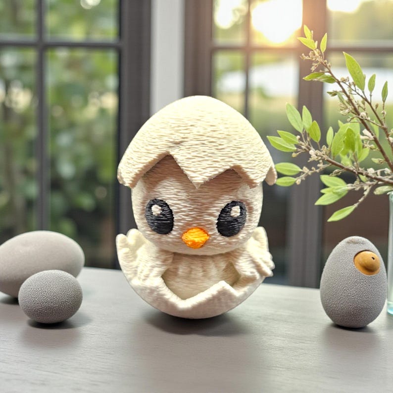 Easter Chick Set – Cute Wooden Figures From 3D Printing | Spring Decor ...