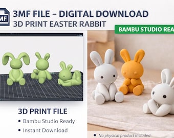 STL File for Cute Bunny | Perfect for Easter & Spring DIY Projects | 3D Printable Model