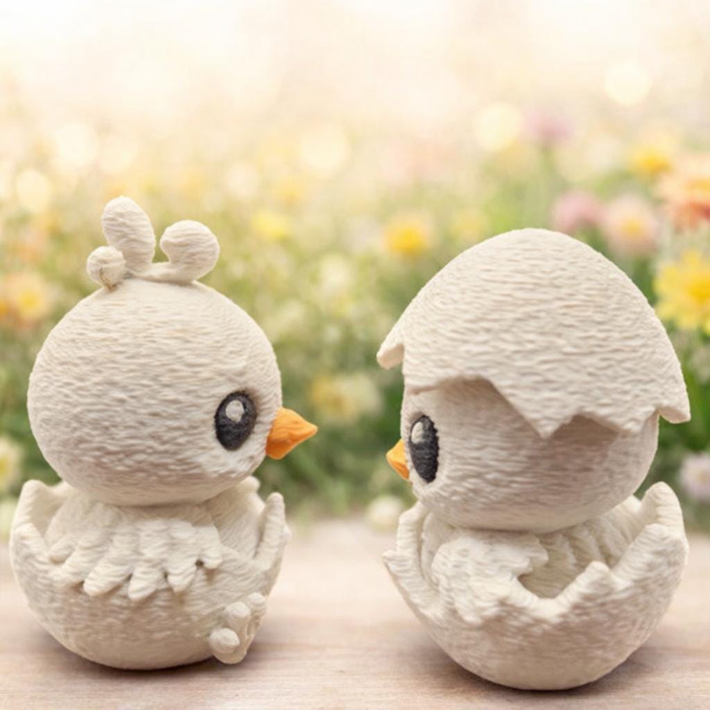 Easter Chick Set – Cute Wooden Figures From 3D Printing | Spring Decor ...