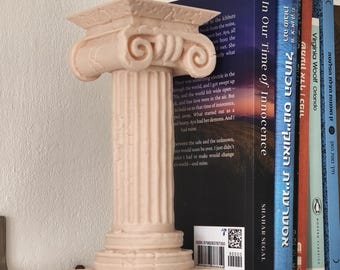 Griekse zuil boekensteun / boekenstandaard met geheim vak - schuilplaats voor geld en waardevolle spullen | 12 cm / 15 cm / 18 cm | Decoratief en praktisch