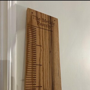 Personalized Solid Oak Height Chart | Engraved Growth Ruler, Kids Decor height chart afbeelding 10