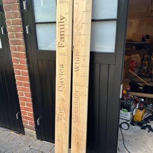Personalized Solid Oak Height Chart | Engraved Growth Ruler, Kids Decor height chart afbeelding 8