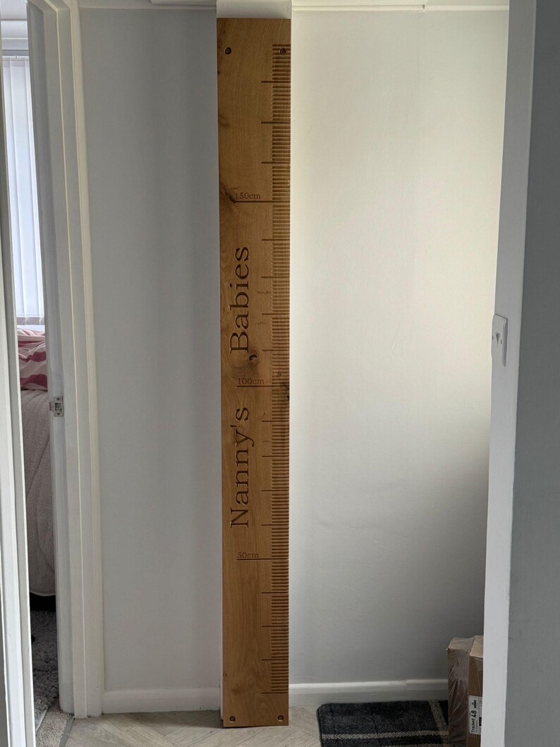 Personalized Solid Oak Height Chart | Engraved Growth Ruler, Kids Decor height chart 0-190cm