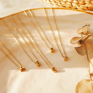 Personalized Initial Necklace: Gold or Silver Letter Pendant, Birthday Gift