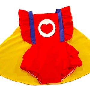 Traje Niña aplasta el pastel INSPIRADO en Héroe del Corazón, Conjunto tutu Payaso del Amor, Traje Circo Cumpleaños, Traje Corazón Rojo Niña