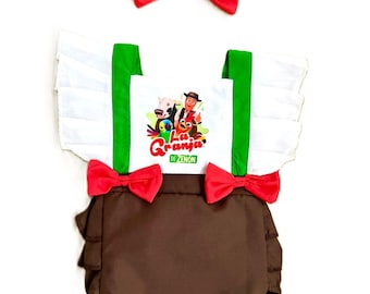 Inspiré de la ferme, tutu de coq et de vache, tenue d'anniversaire.