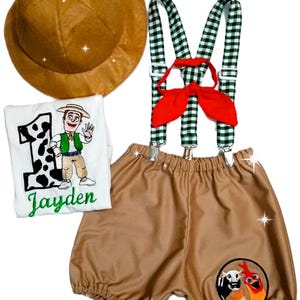 Traje Niño INSPIRADO en La Granja, Traje fiesta de Granja, Gallito y Vaca, Fiesta del Granjero, Traje Aplasta el pastel Granja, Animalitos