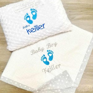 Set von Manta und Funda für Almohada der Bebé personalisiert, Juego Manta / Funda Almohada mit Name, Frazada für Bebés, Sabanita Bebés