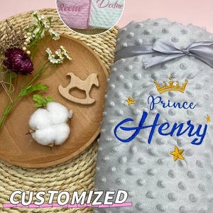 Manta de Bebé Personalizada Princesa oder Principe, Manta mit Name für Bebé, Sábanita enVolura für Bebé mit Name Bordado