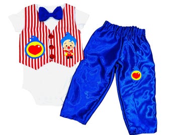 Disfraz de payaso para cumpleaños, disfraz de circo, conjunto familiar, pantalones, body