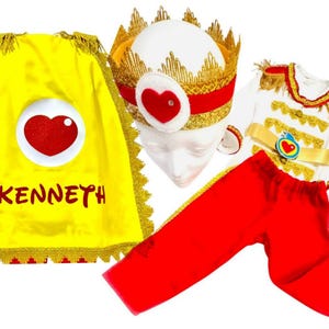 Traje Príncipe de Lujo INSPIRADO en Payaso del Amor, Conjunto Fiesta de gala con Capa y Corona, Traje Fiesta INSPIRADO en Héroe del Corazón