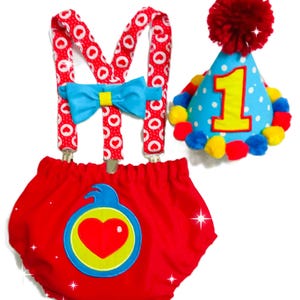 Cake Smash Set INSPIRADO en Payaso del Amor, Set Cumpleaños Héroe del Amor, Conjunto Fiesta Circo, Traje Cumpleaños Niño