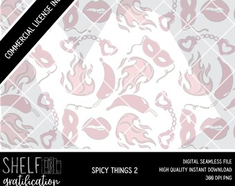 Smutty Bookshelf Digital Seamless Pattern: Spicy Book Lover (Digital Product)