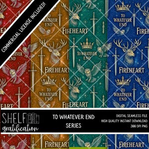 Fantasy Pattern Bundle: Throne of Glass Inspired (4 Colorways PNG)