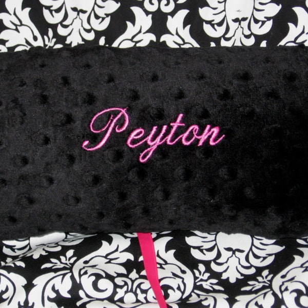 Shopping Cart Cover Reversible Damask with Minky Personalized Monogrammed
