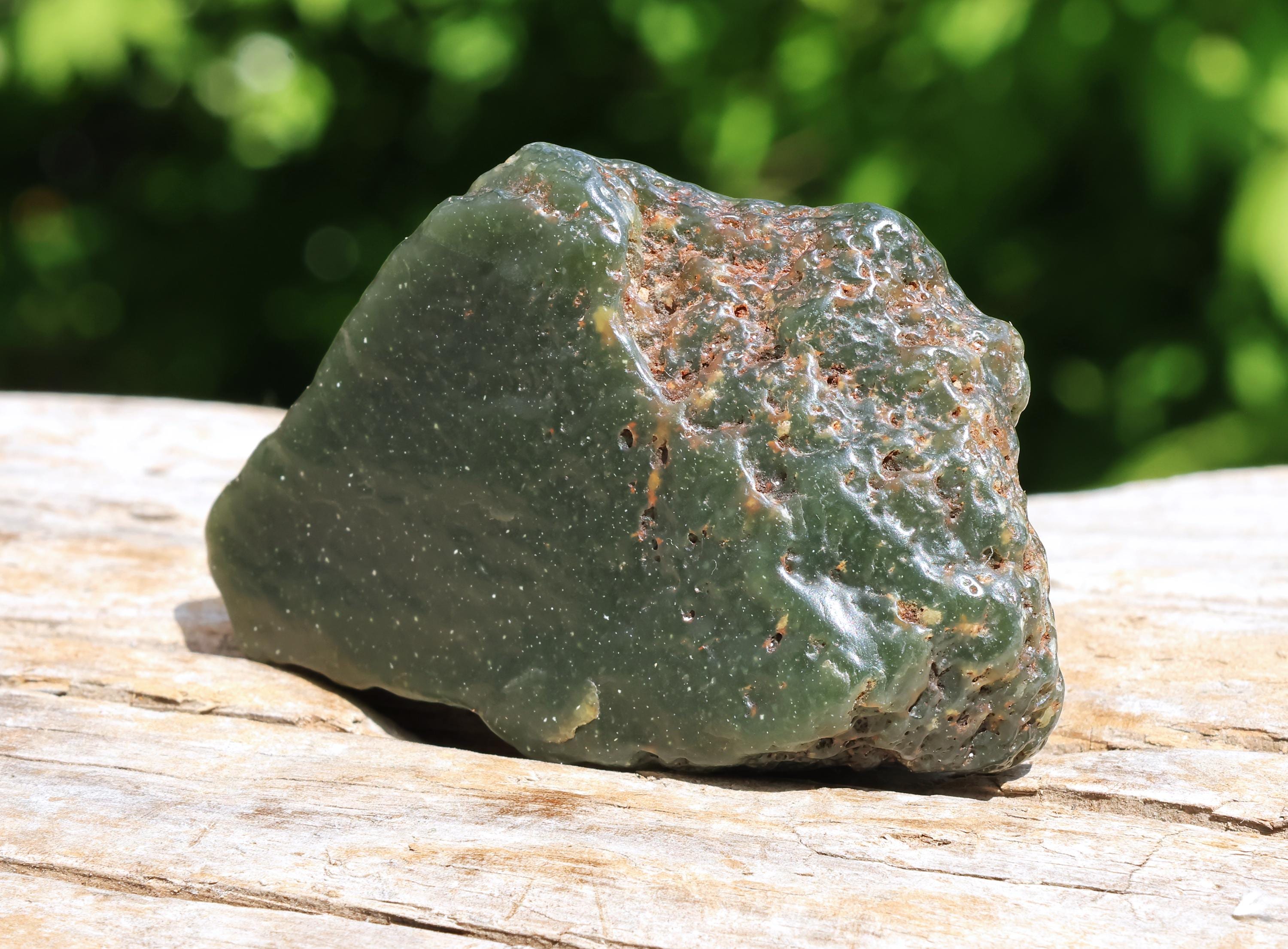 Wyoming Nephrite Jade Medium Olive Green Top Shelf Natural Cinder