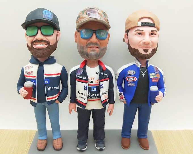 Custom Baseball Fan Bobblehead: Personalized Polymer Clay Figurine