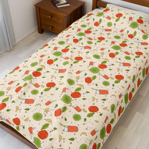 Citrus Print Plush Blanket: Oranges, Lemons & Limes Throw
