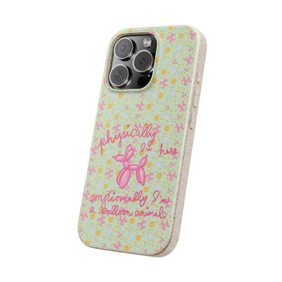 Balloon Animal Eco-Friendly Phone Case: Floral Cutecore Design