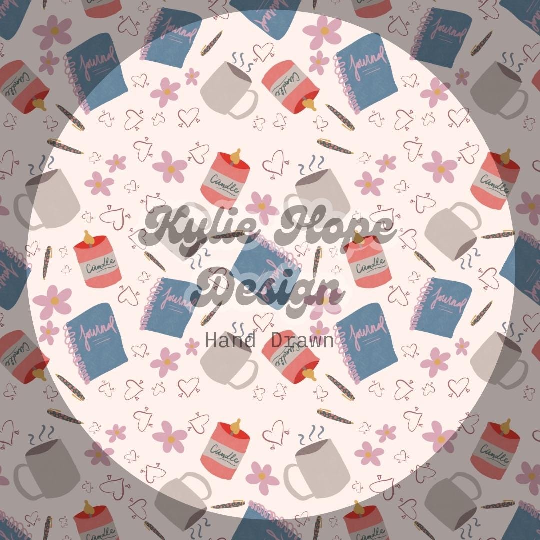 Cutecore Cozy Journals Seamless Pattern Hand Drawn Download Digital ...