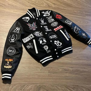 Custom Leather Varsity Jacket – Personalized Letterman Bomber Jacket | Custom Logo for Men & Women | Football Team Jacket