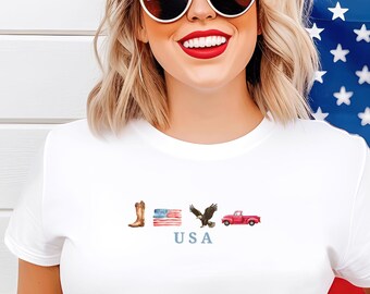 USA T-Shirt, 4th of July Shirt, American Flag Tee, Patriotic Shirt for Men, Independence Day Shirt, Fireworks Tee, Summer USA Shirt