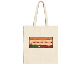 Ranchera de Corazón Tote Bag, Eco-Friendly Western Bag, Country Girl Tote, Rustic Rancher Gift, Durable Canvas Carryall, Ranch Life Bag