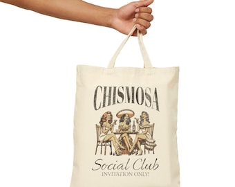 Chismosa Social Club Tote Bag, Latina Gossip Bag, Funny Spanish Tote, Cute Canvas Bag for Her, Bilingual Tote, Amiga Gift