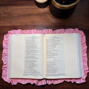 Handmade Bible Cover | Quilted, Patchwork, Corduroy | Customizable Fabric and Ruffles | Book, Diary Cover