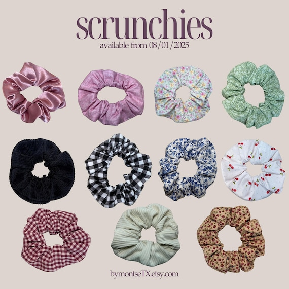 Cotton Scrunchies | Handmade, Everyday Hair Accessory | Small-Oversized | Gift for her