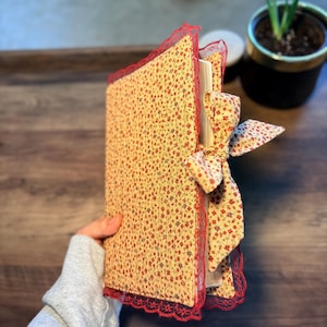 Handmade Bible Cover | Quilted, Patchwork, Corduroy | Customizable Fabric and Ruffles | Book, Diary Cover