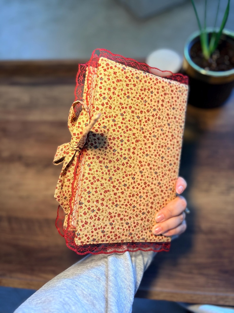 Handmade Bible Cover | Quilted, Patchwork, Corduroy | Customizable Fabric and Ruffles | Book, Diary Cover
