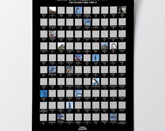 Scratch-Off Poster Top 100 European Roller Coasters – Gift for Coaster Fans – Collector Edition